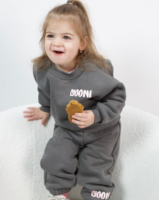 Essential puff print tracksuit- grey